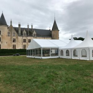 Chapiteau 15m + Pagode 5/5m cotés cristal Mariage