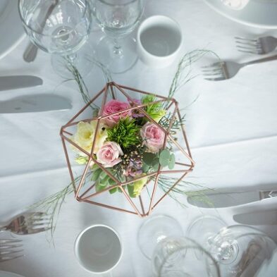 bougeoirs métal cuivré à la location MARIAGE