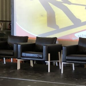 Fauteuil en cuir Noir