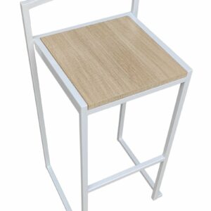 Tabouret STAKO Blanc Assise Bois Clair