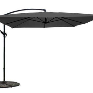 Parasol déporté carré 3x3m couleur gris anthracite avec lestage